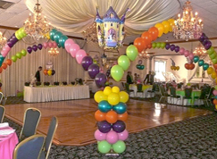 Balloon archway over dance floor