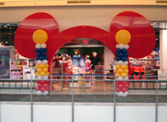 Balloon columns outside Disney store